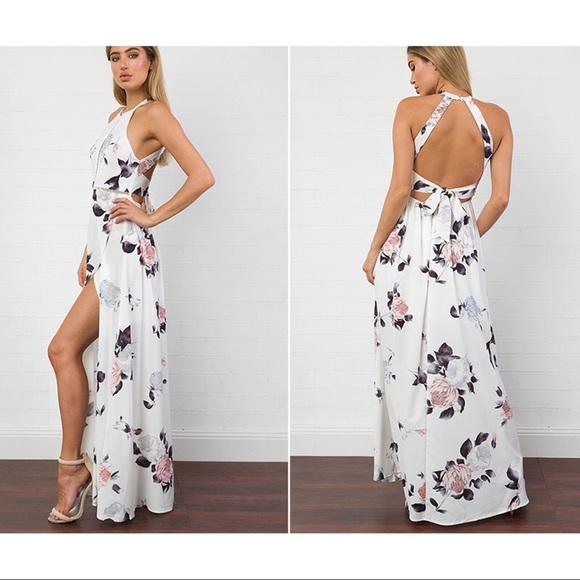 🌸Host Pick🌸 Last 1! Boho O Neck Sexy Split Maxi Dress - Picture 2 of 8